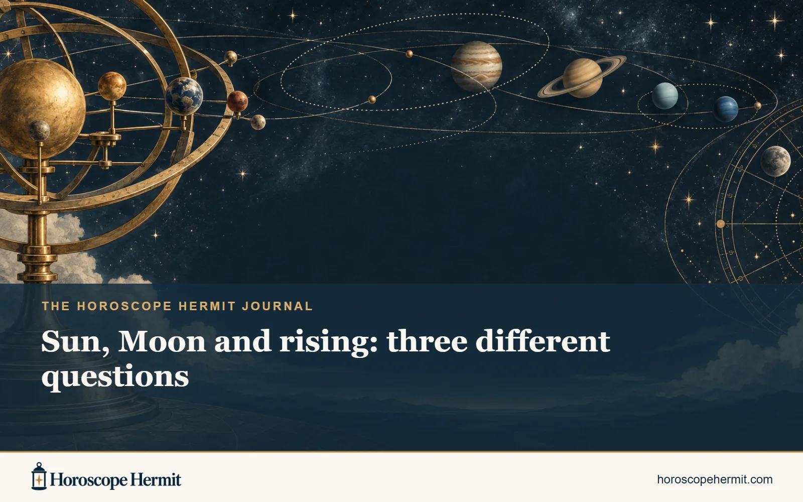 Sun, Moon and rising: three different questions — Horoscope Hermit journal artwork
