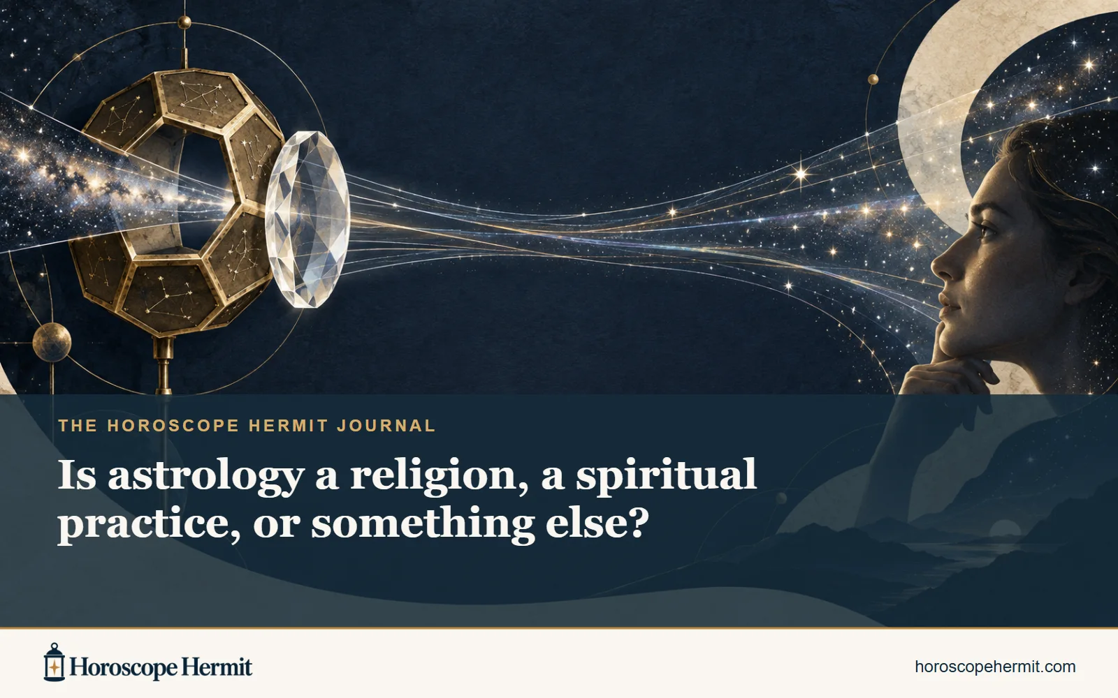 Is astrology a religion, a spiritual practice, or something else? — Horoscope Hermit journal artwork