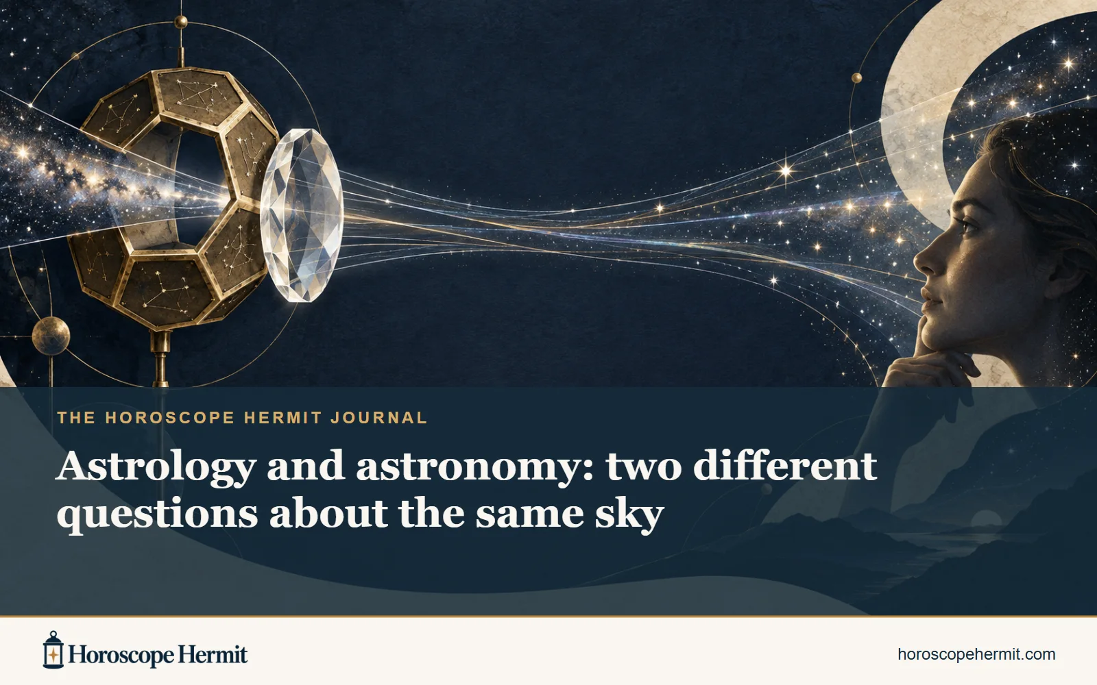 Astrology and astronomy: two different questions about the same sky — Horoscope Hermit journal artwork